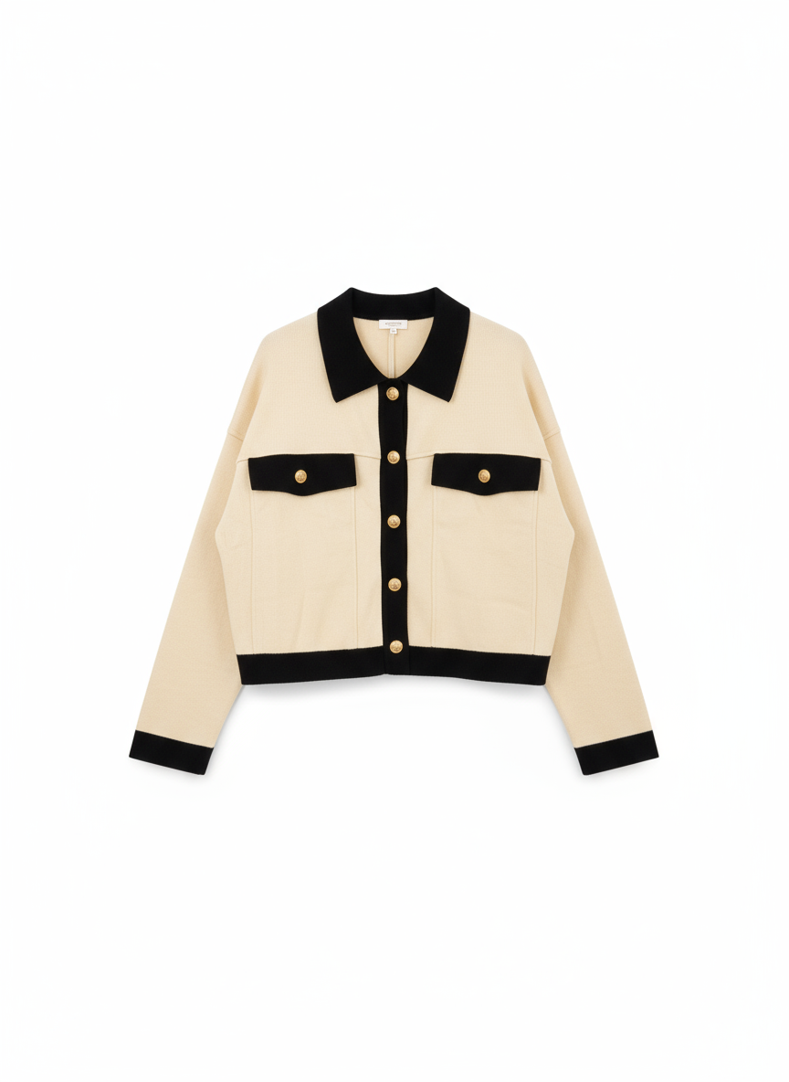 Two-tone Buttoned Jacket