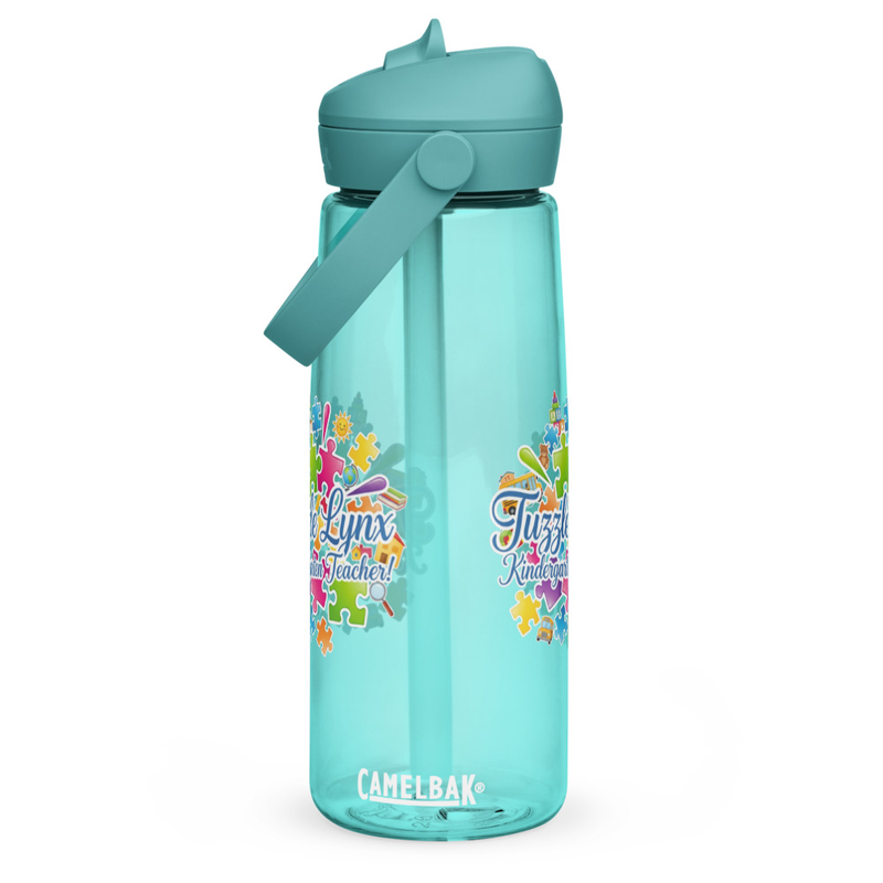 Flip straw water bottle