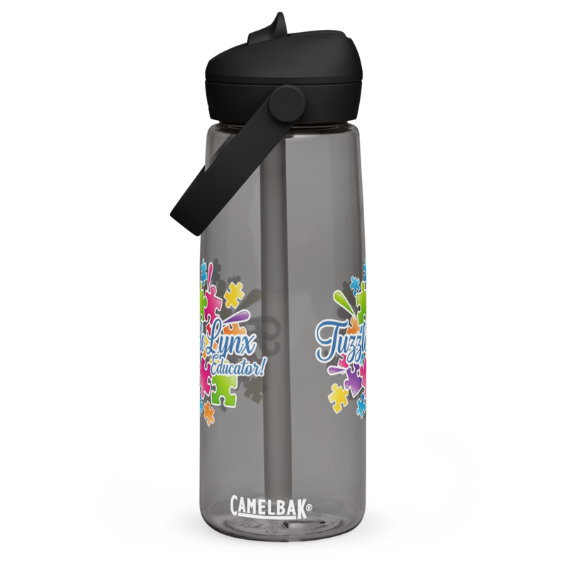 Flip straw water bottle