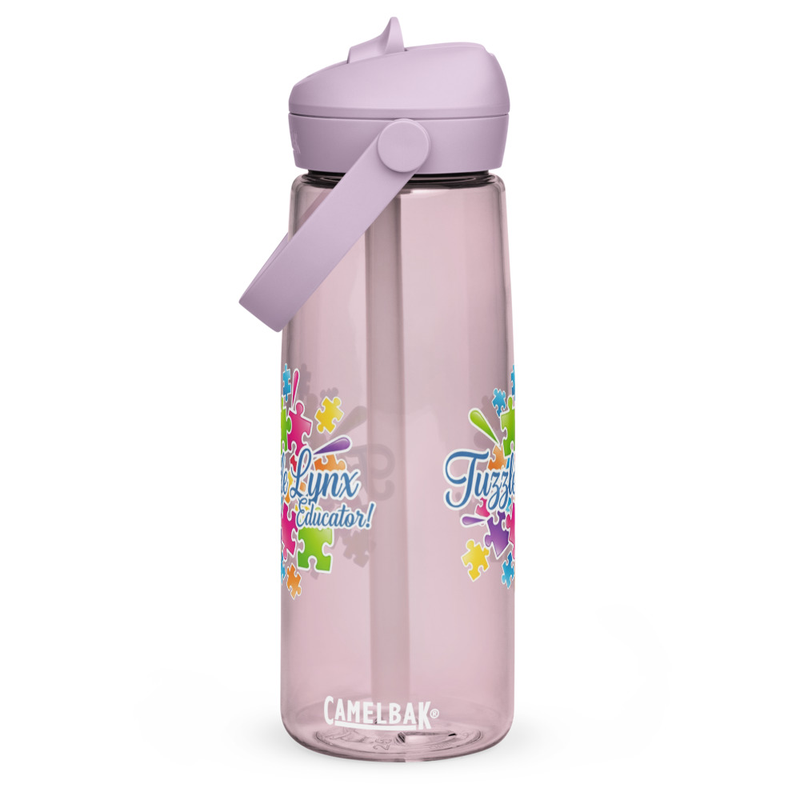 Flip straw water bottle