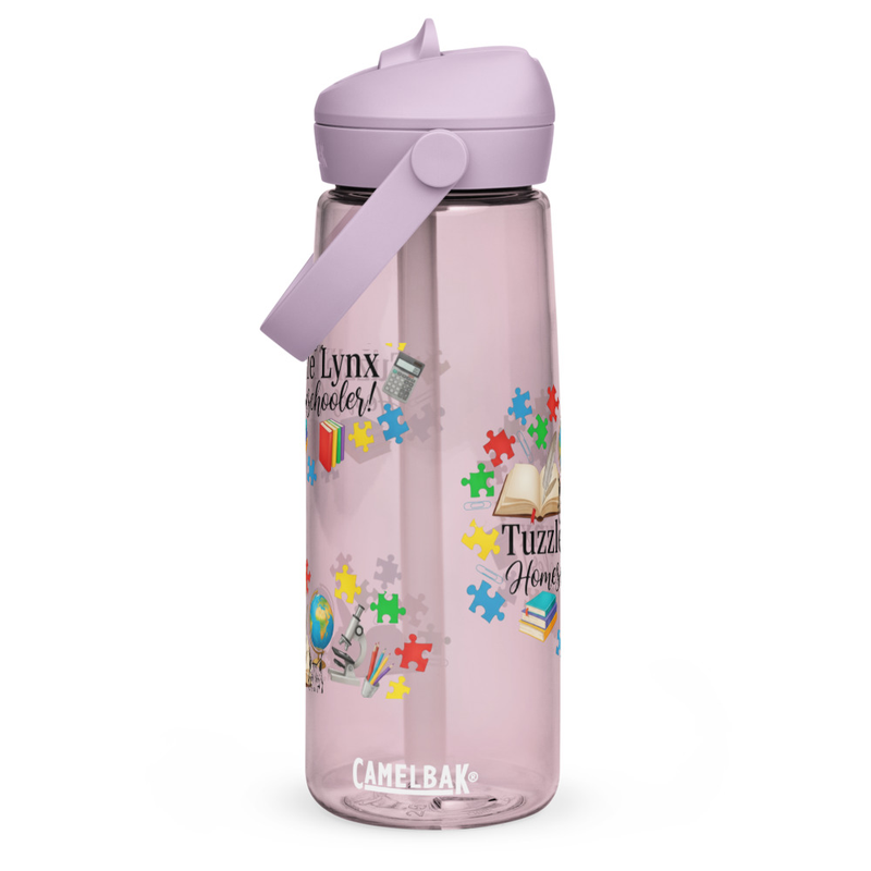 Flip straw water bottle