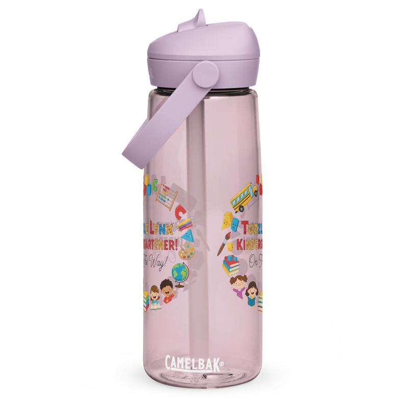 Flip straw water bottle