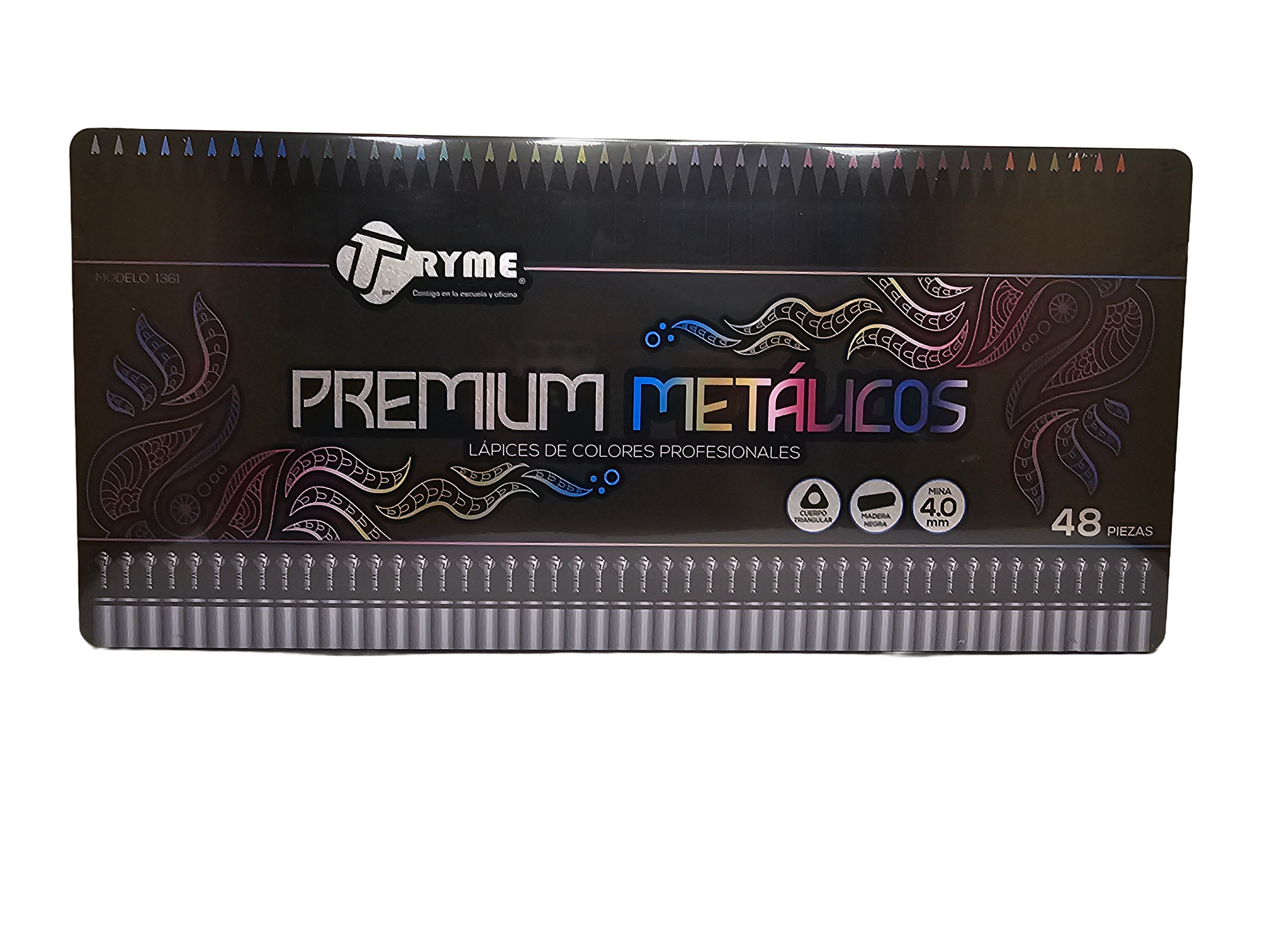 Estuche de colores metálicos Tryme 48 piezas