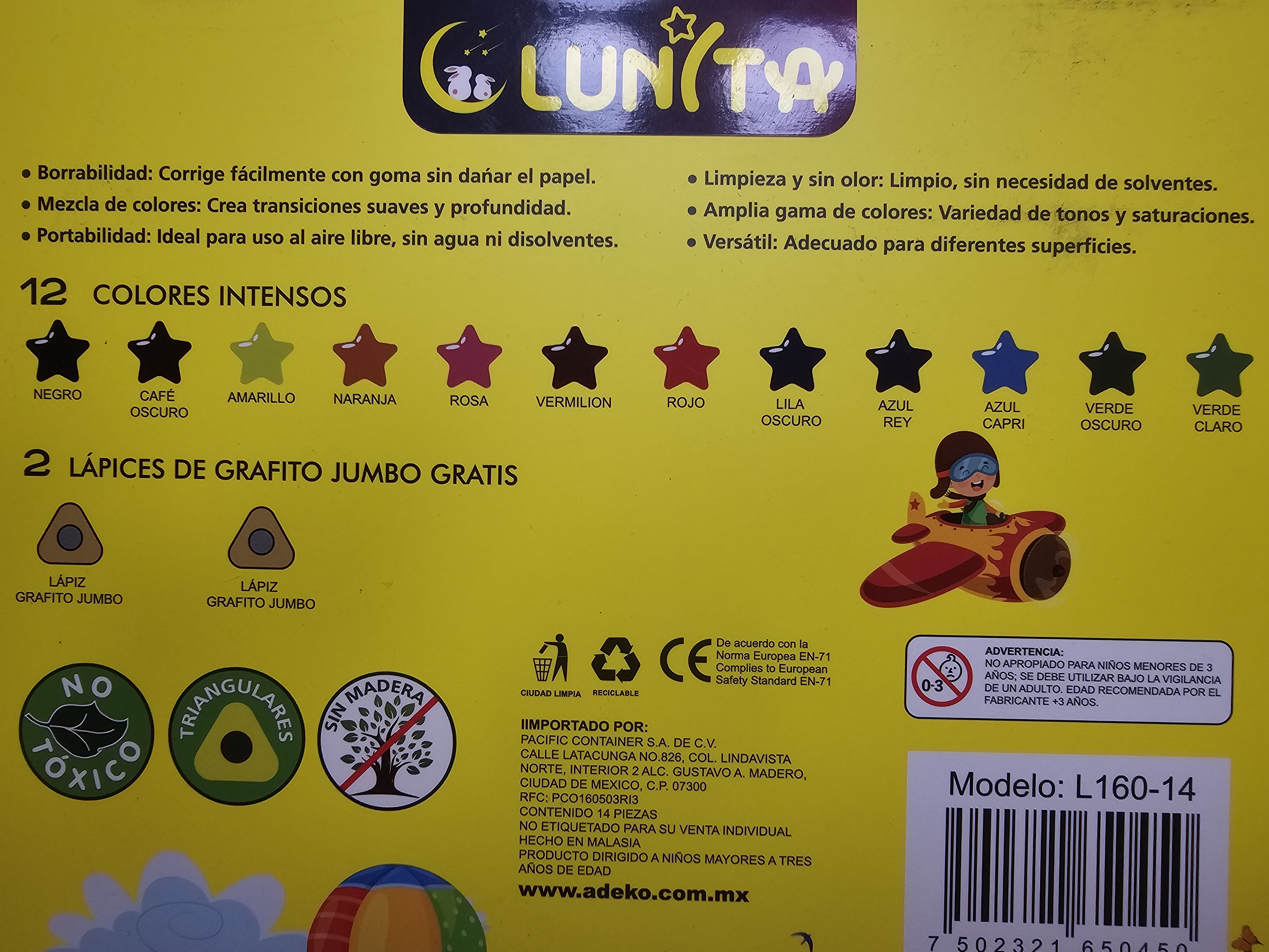 Colores Jumbo Borrable Lunita