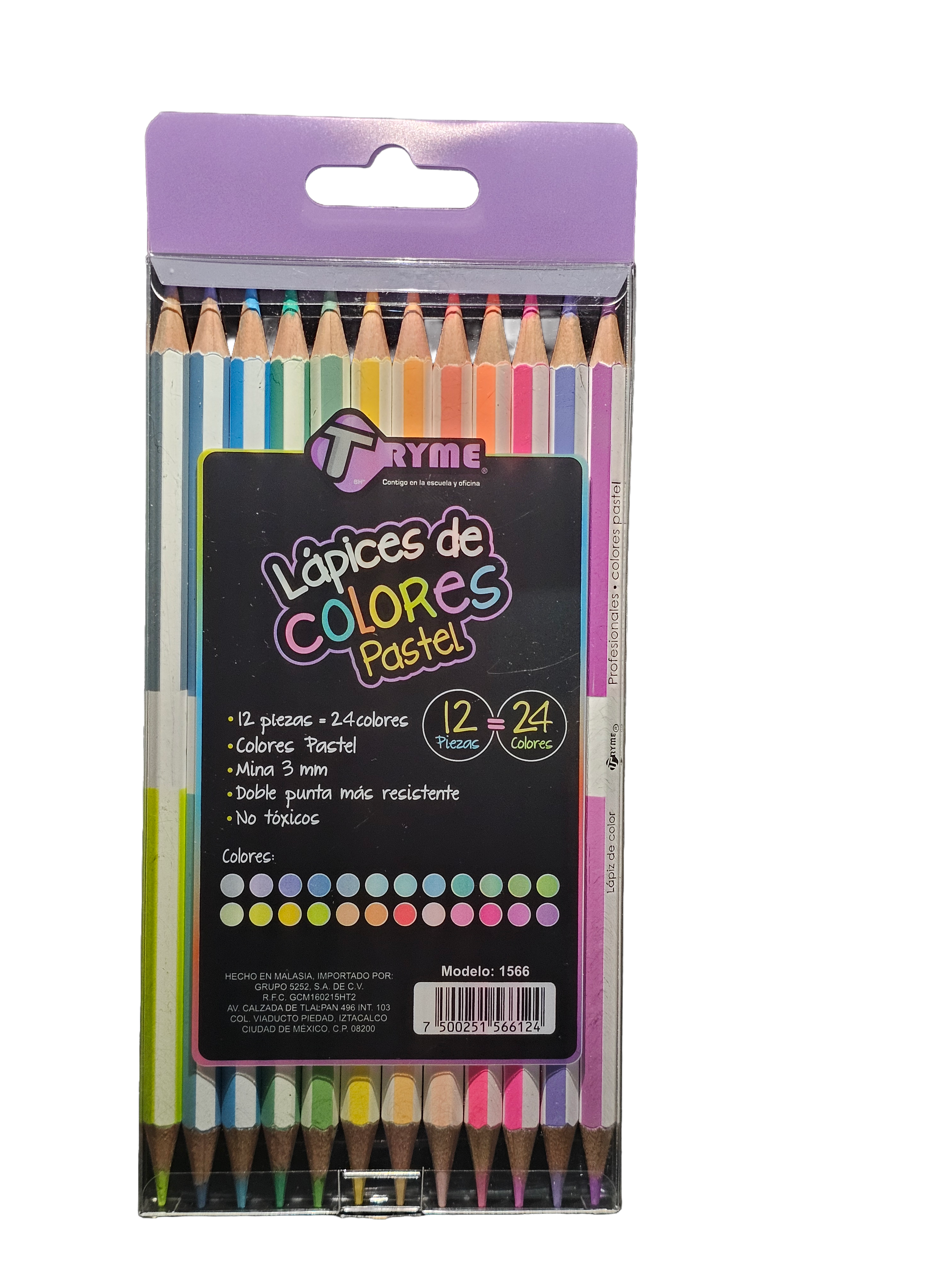 Lápices DUO de colores pastel Tryme