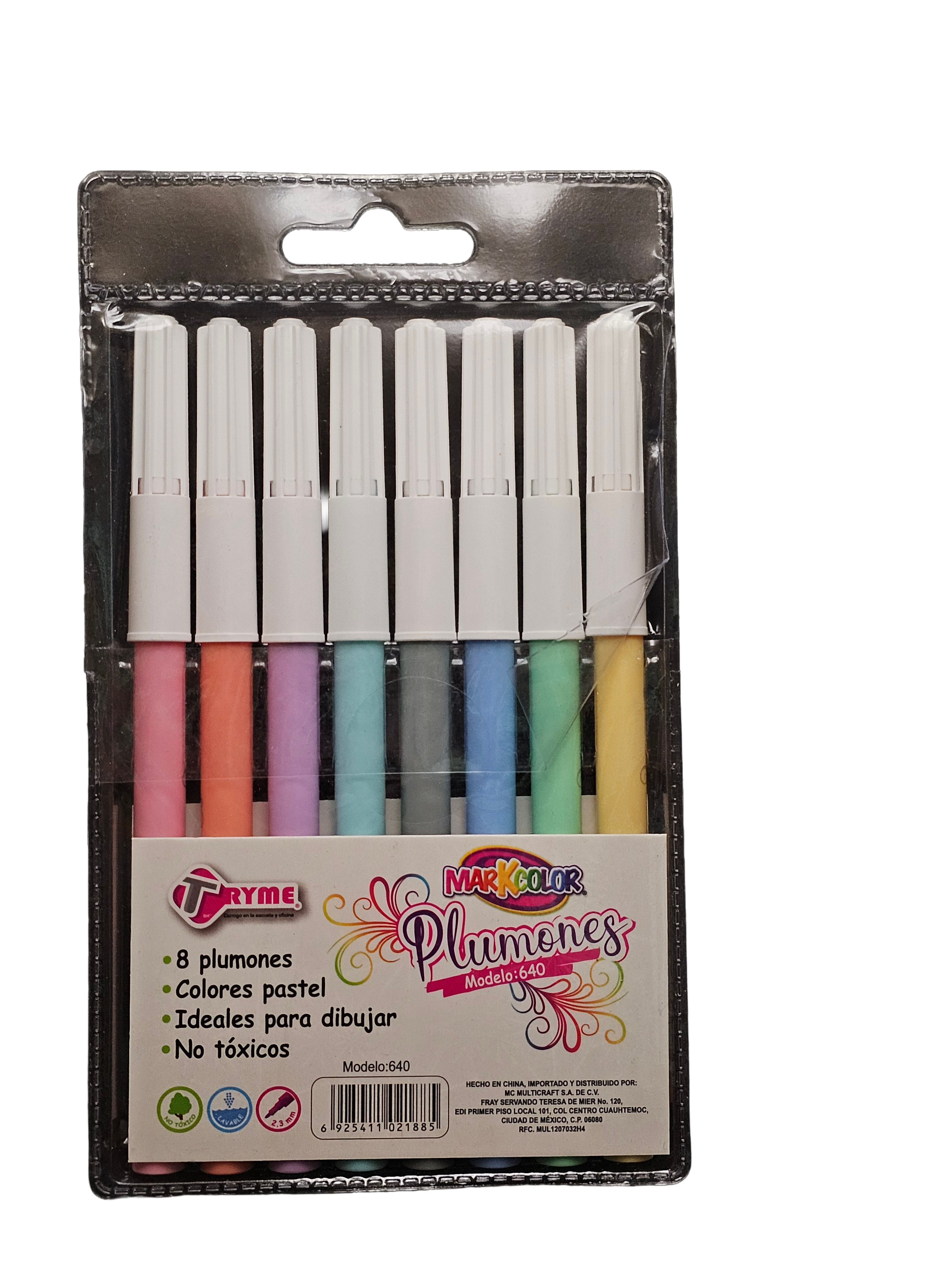 Plumones pastel 8 colores