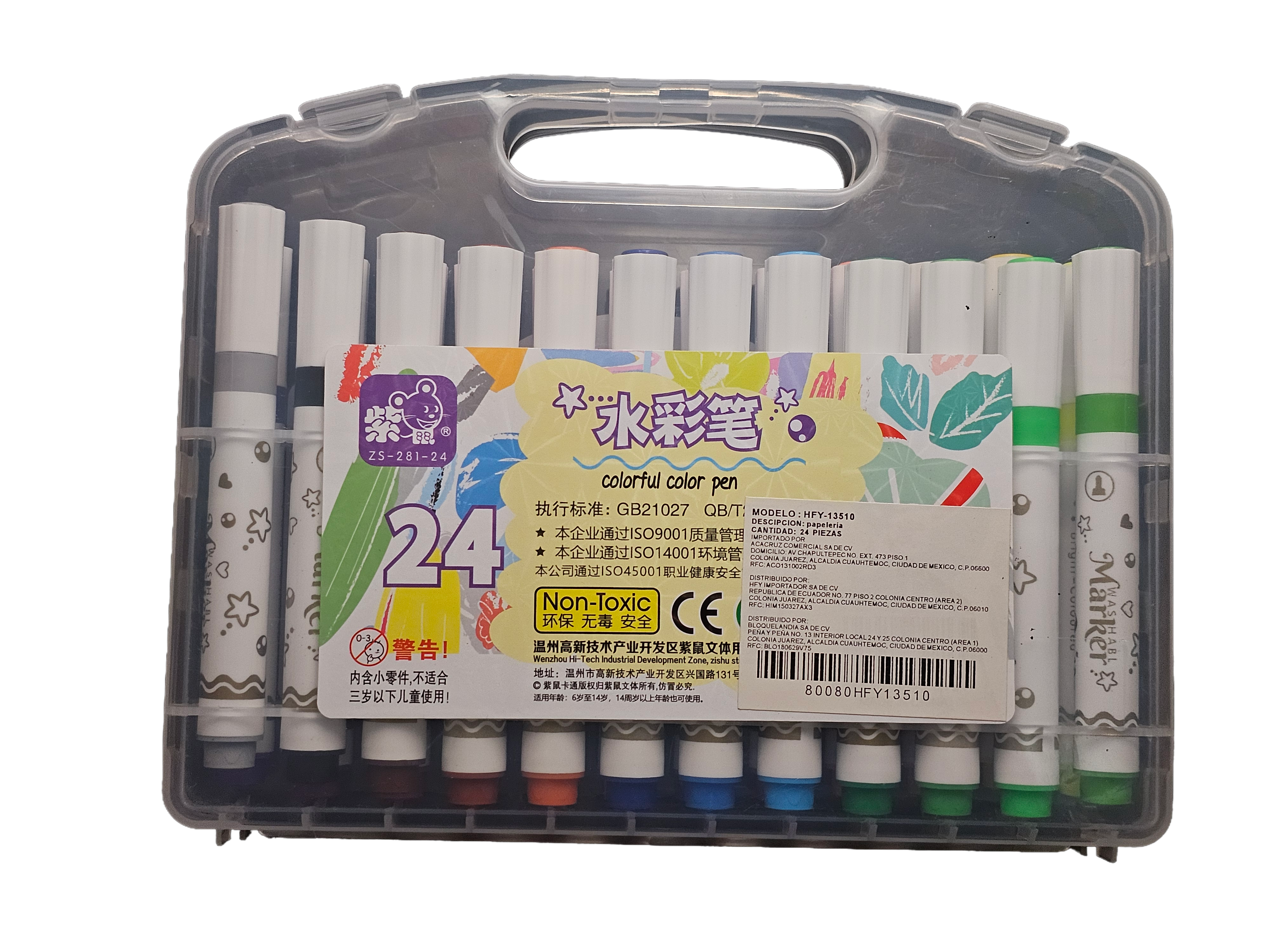 Estuche de plumones lavables