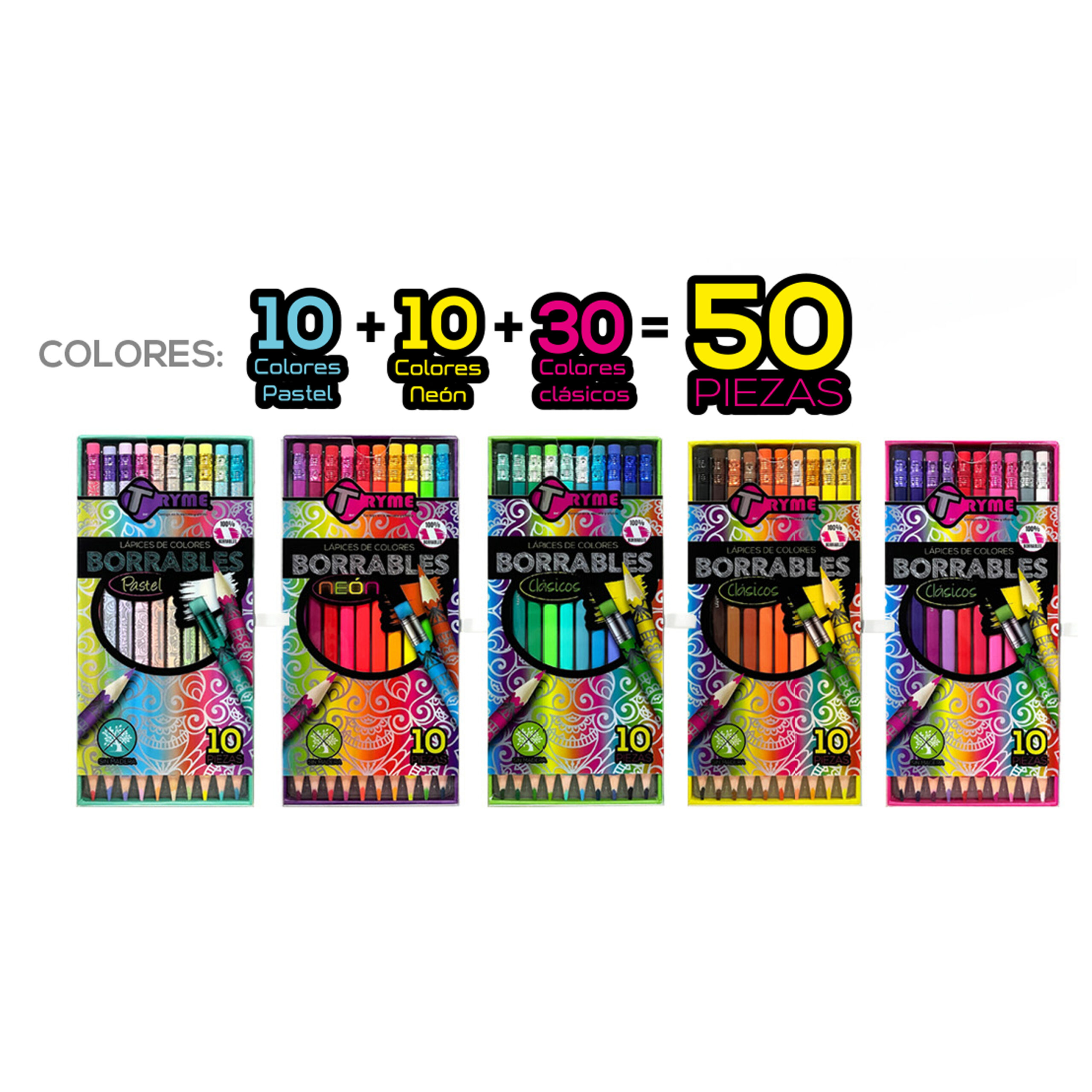 paquete de Colores borrables Tryme