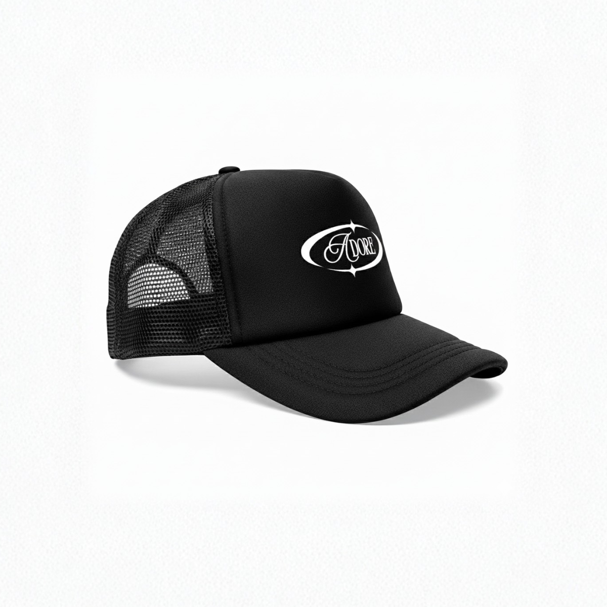 ADORE Star Black Trucker Hat