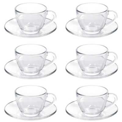 Lot de 6 tasses à café en verre