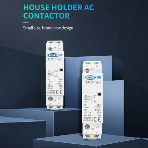 Tomzn TOCT1-25 Contactor 2P 25A 220V Din Rail Ac Modular Contactor