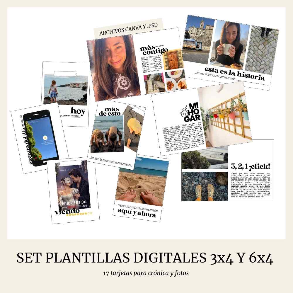 Set 17 plantillas digitales 3x4" y 6x4" Documenta52 