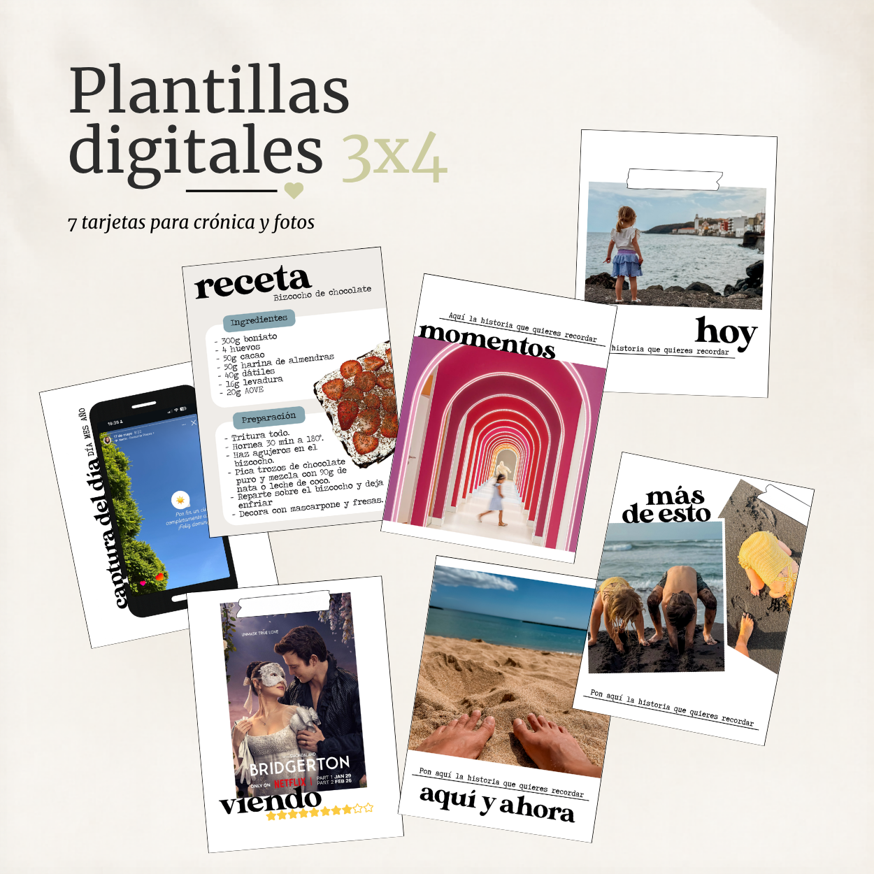Set 17 plantillas digitales 3x4" y 6x4" Documenta52 