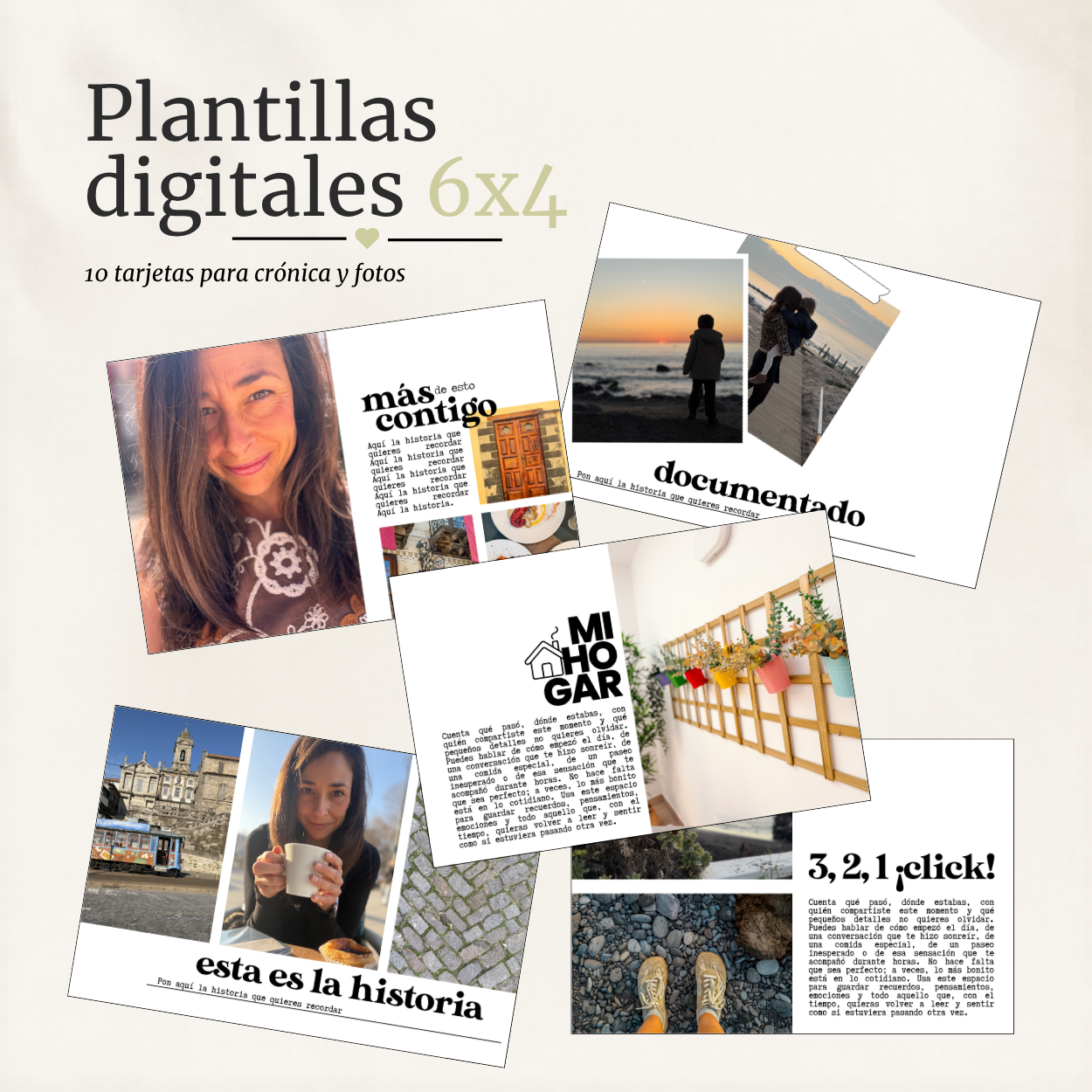 Set 17 plantillas digitales 3x4" y 6x4" Documenta52 