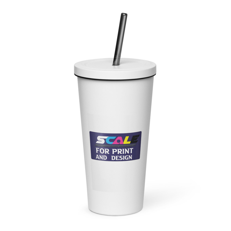 Insulated tumbler with a straw