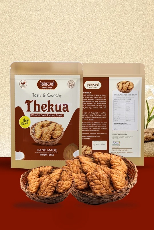 Coconut Sooji Jaggery Thekua Hand Made Cookies