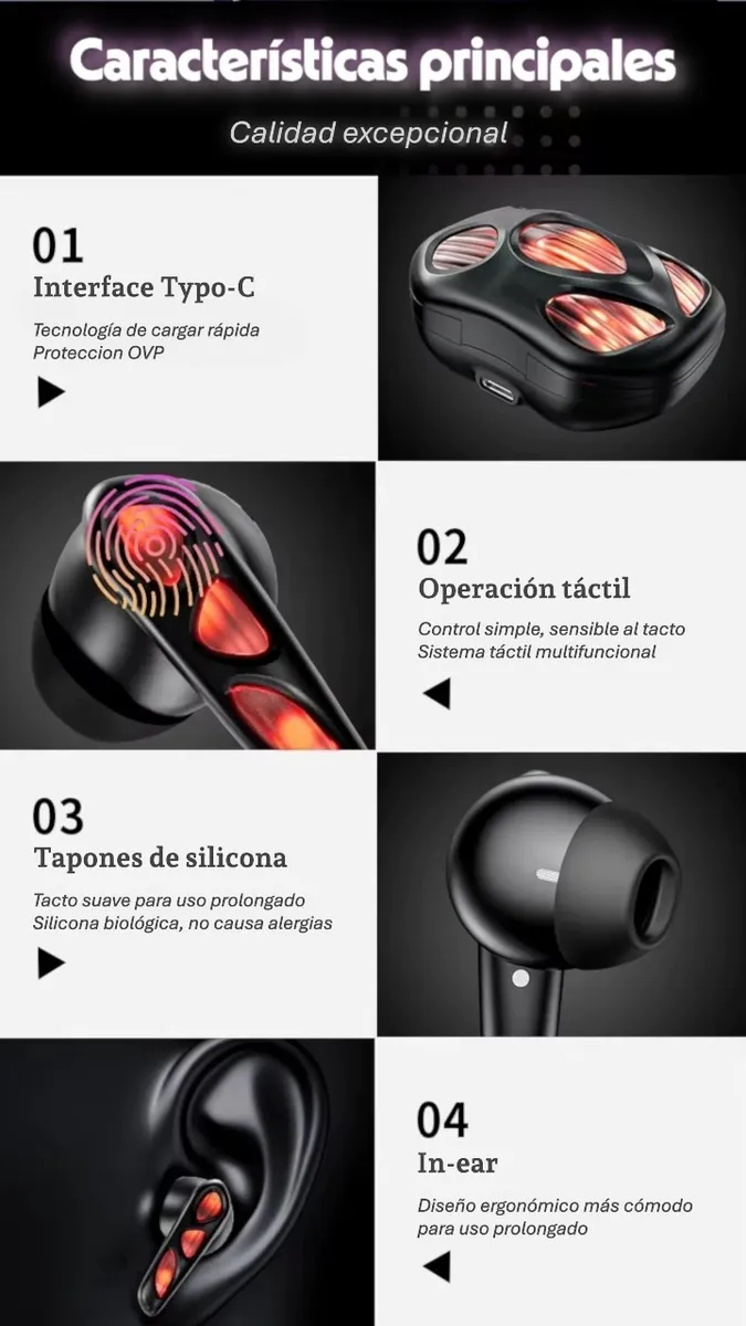 Auriculares Bluetooth Gamer YX36 - In-Ear y ANC