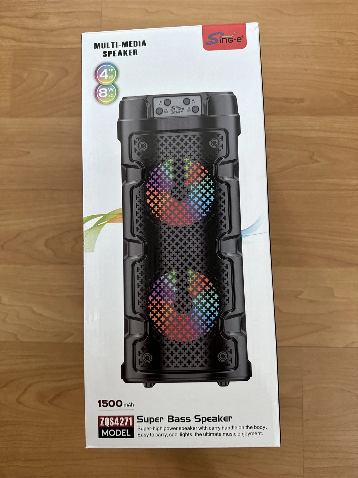 ZQS-4271 Exterior Portátil Iluminación Colorida Altavoz Bluetooth Camping Fiesta Caja 