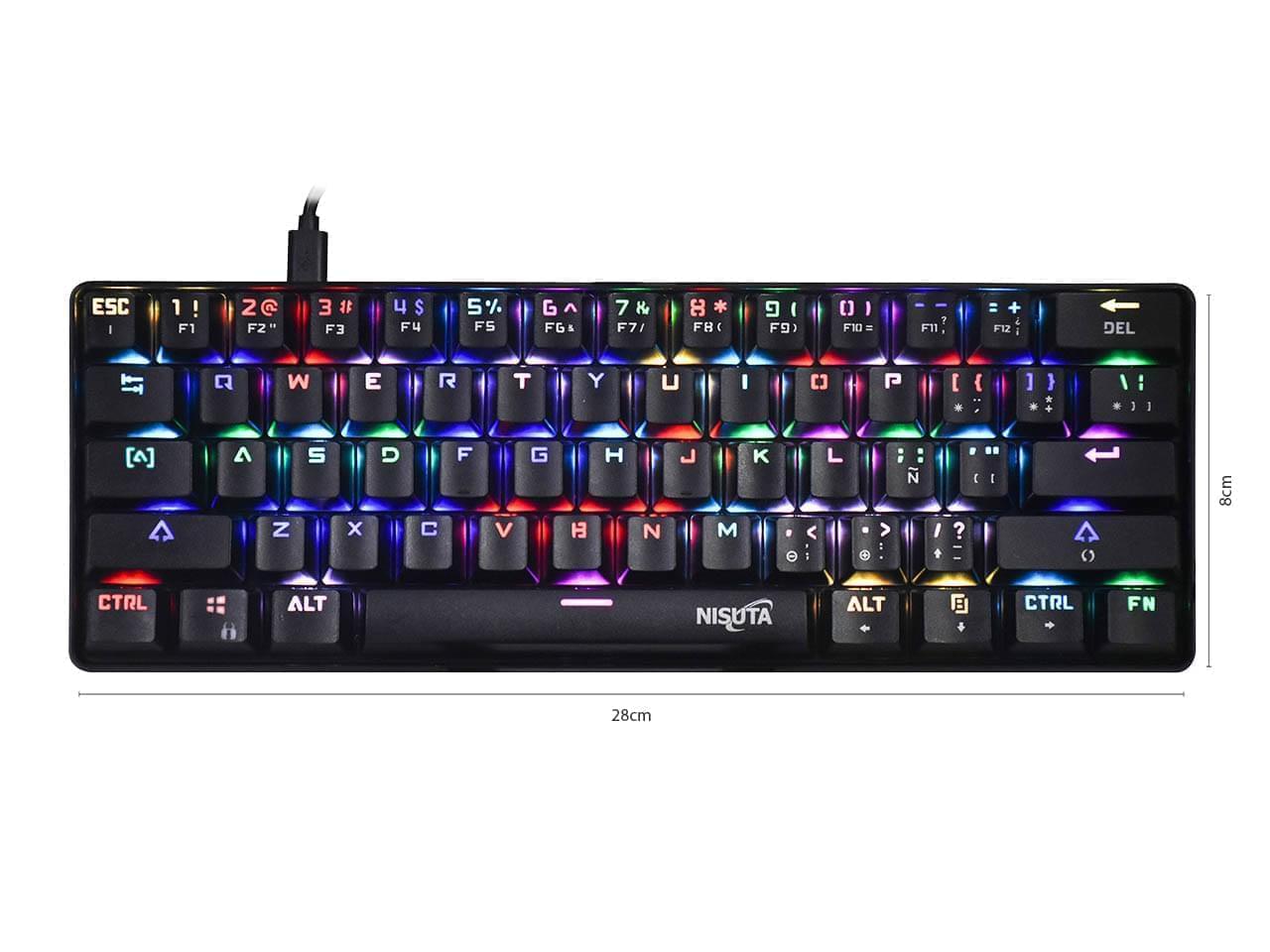 TECLADO GAMER NISUTA RGB MECANICO