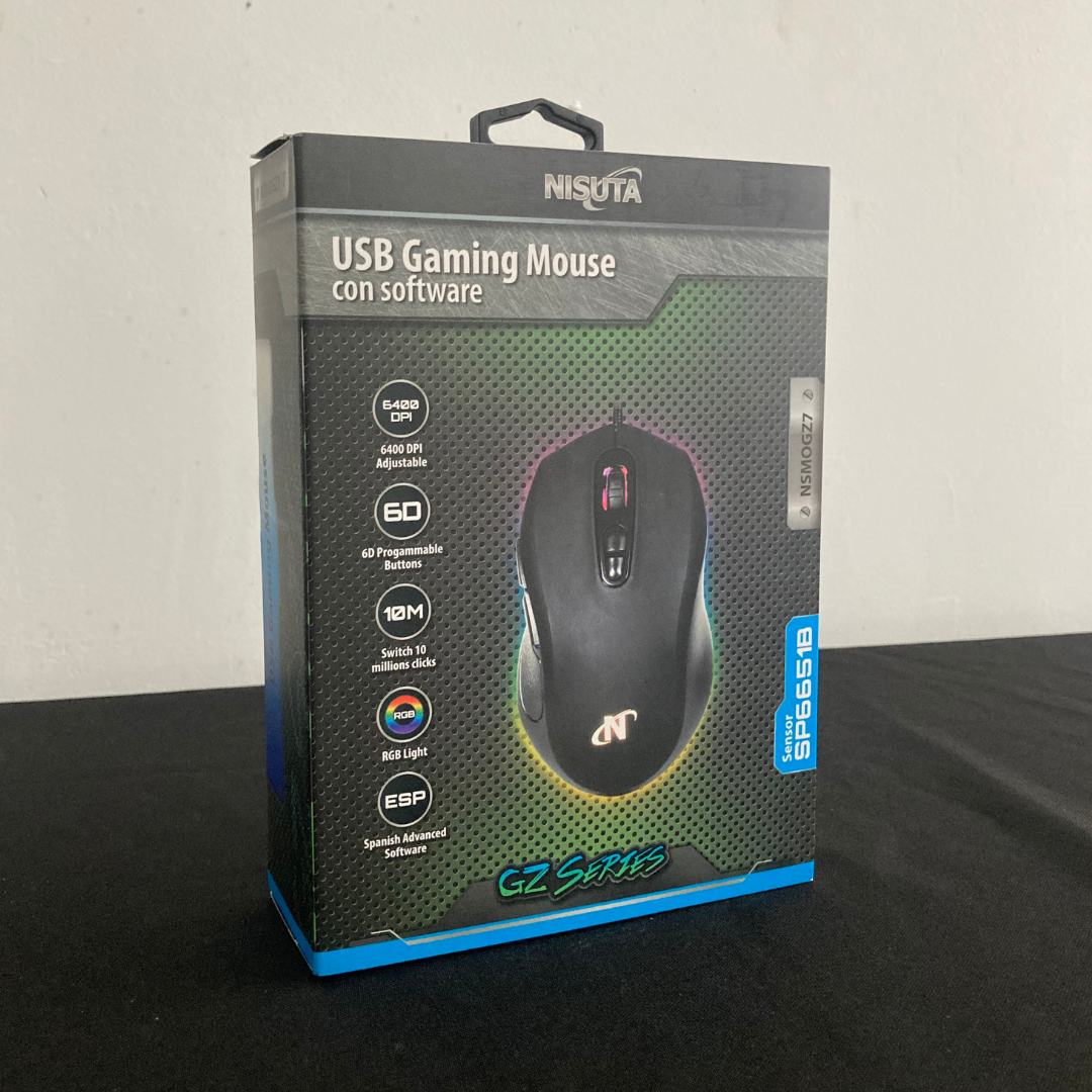 MOUSE GAMING USB NISUTA BLACK