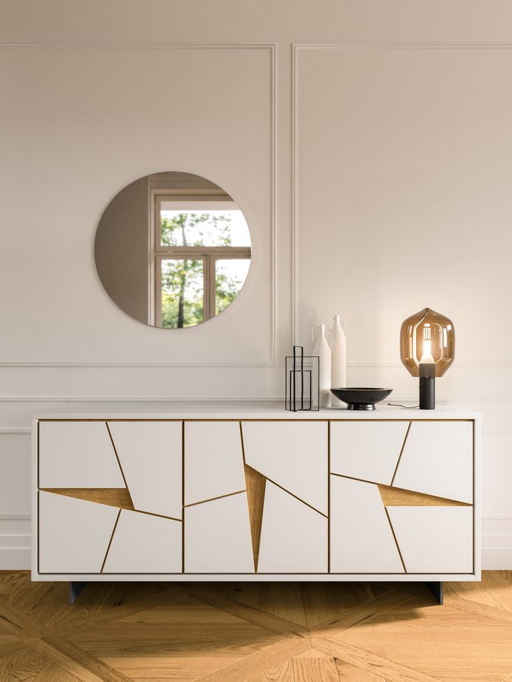 Modern Geometric Sideboard Chest of Drawer