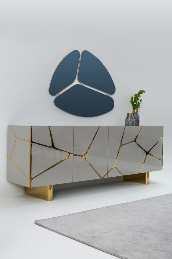 Modern Geometric Sideboard Chest of Drawer