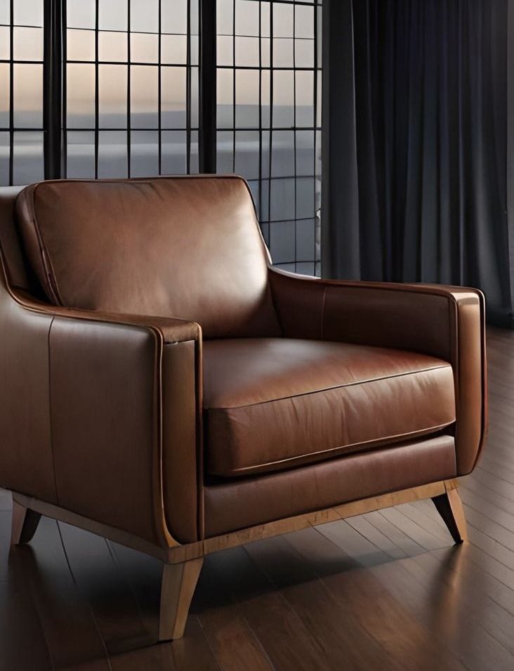 Luxury Brown Leather Armchair