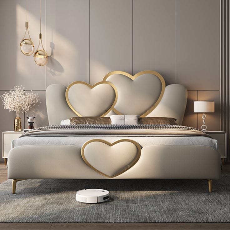 Elegant Heart-Shaped Bed