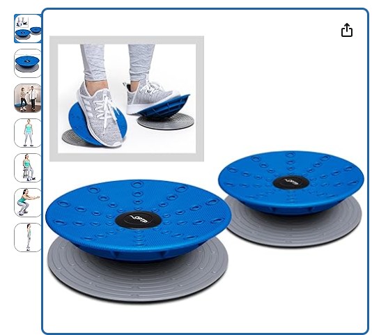 OPTP Dynamic Duo Balance & Stability Trainers (Pair) – Balance Trainer Set for Core Strength, Foot and Ankle Strengthening Equipment, Injury Recovery, Physical Therapy and Rehab Exercise - Includes Slip-Resistant Base