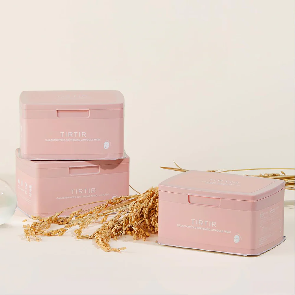 TIRTIR lakštinės veido kaukės su galactomyces fermentais ir niacinamidu – 30 vnt.