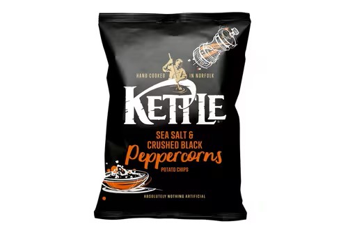 Kettle Chips Sea Salt & Crushed Black Peppercorns 18x40g