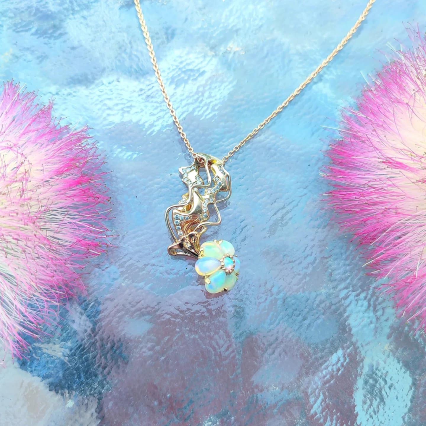 Pendentif Méduse d'opale