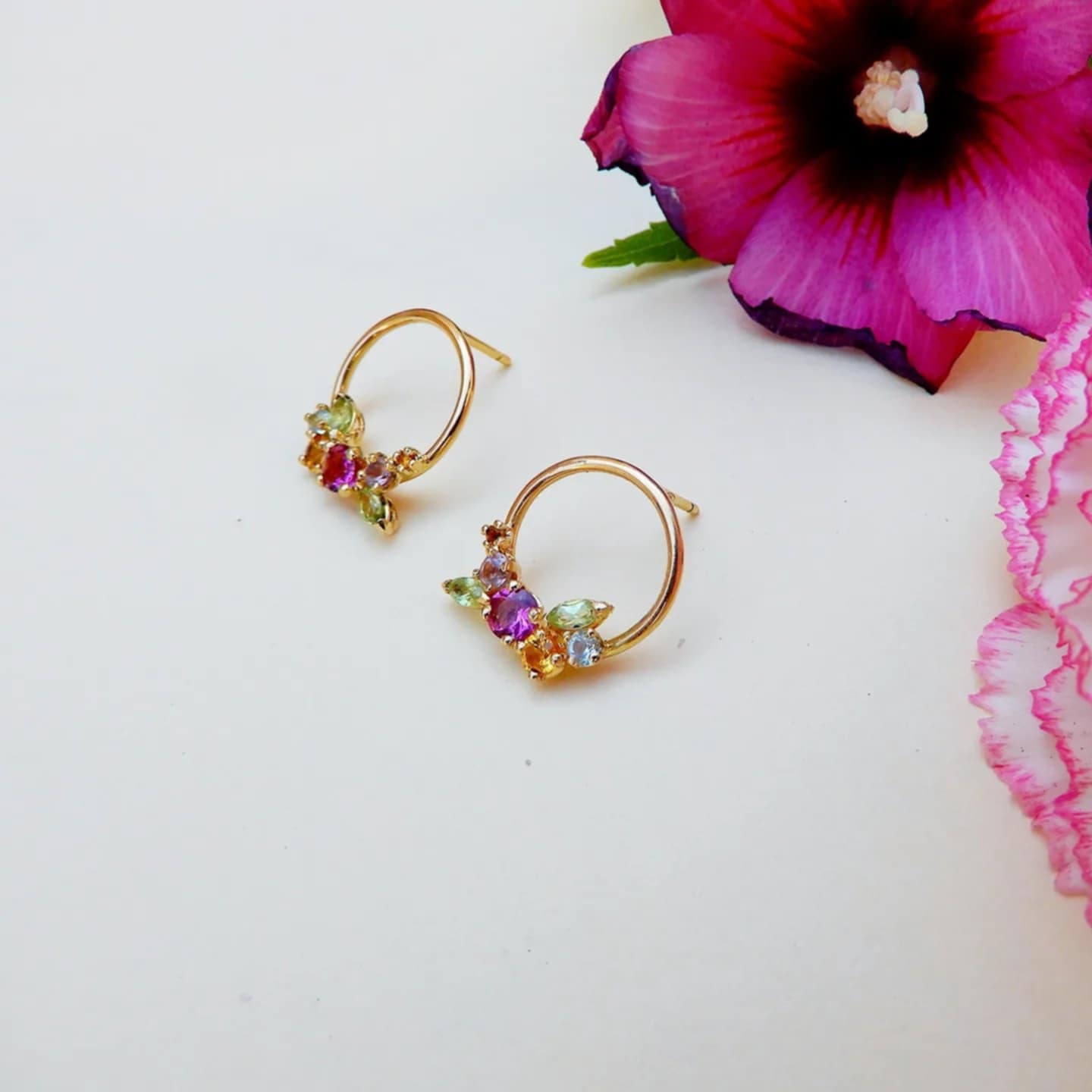 Boucles d'oreilles Anneau de fleur