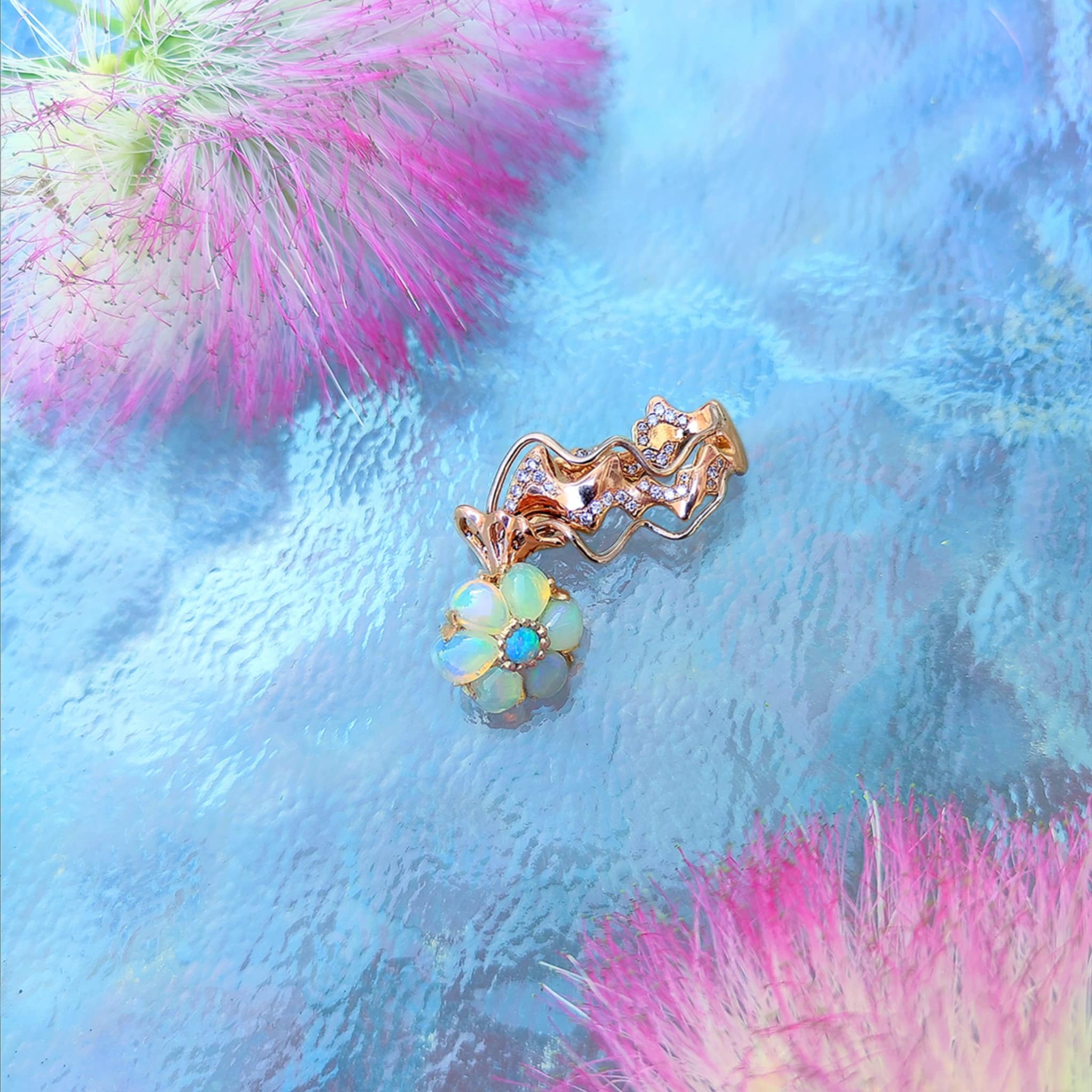 Pendentif Méduse d'opale