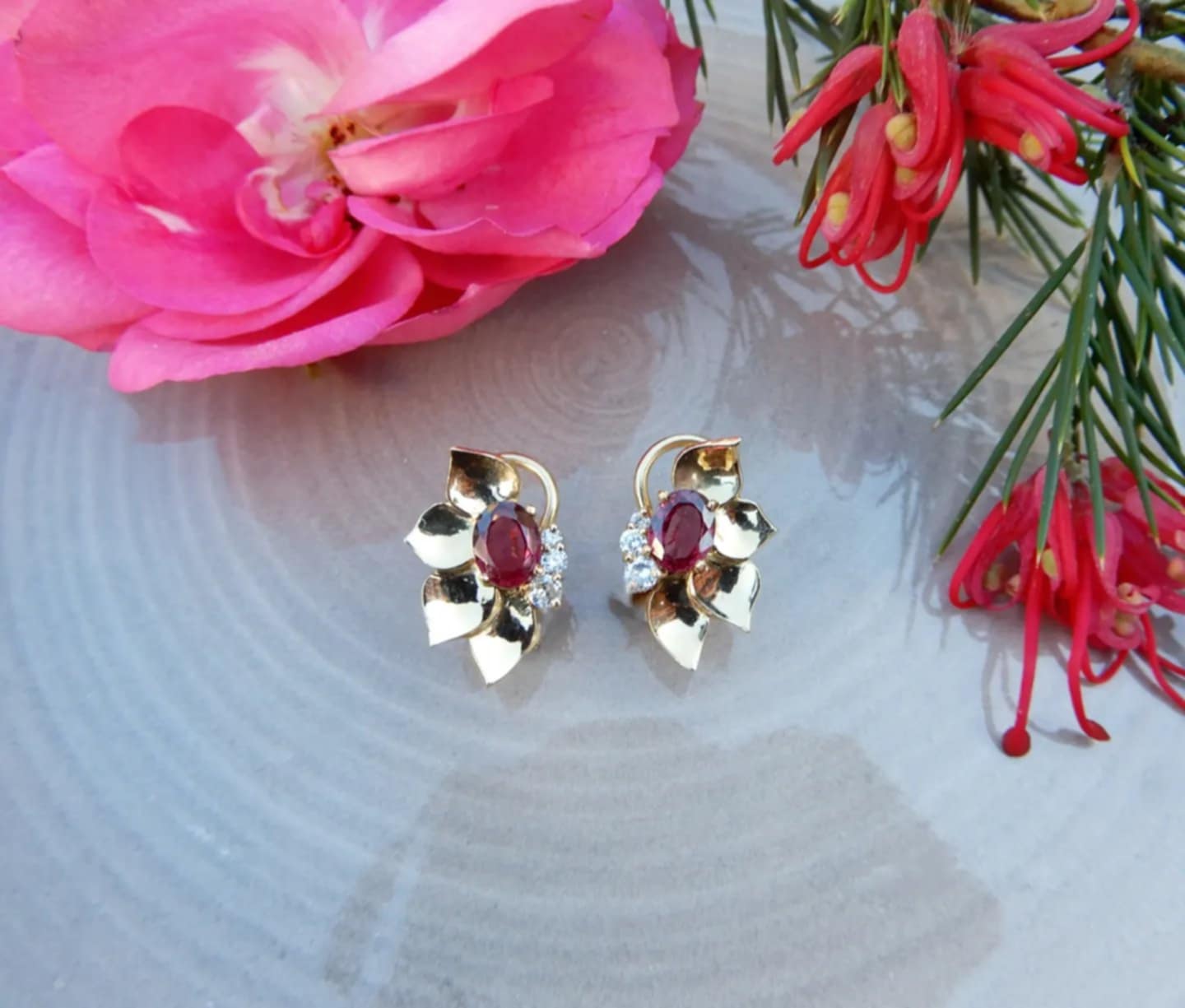 Boucles d'oreilles florales