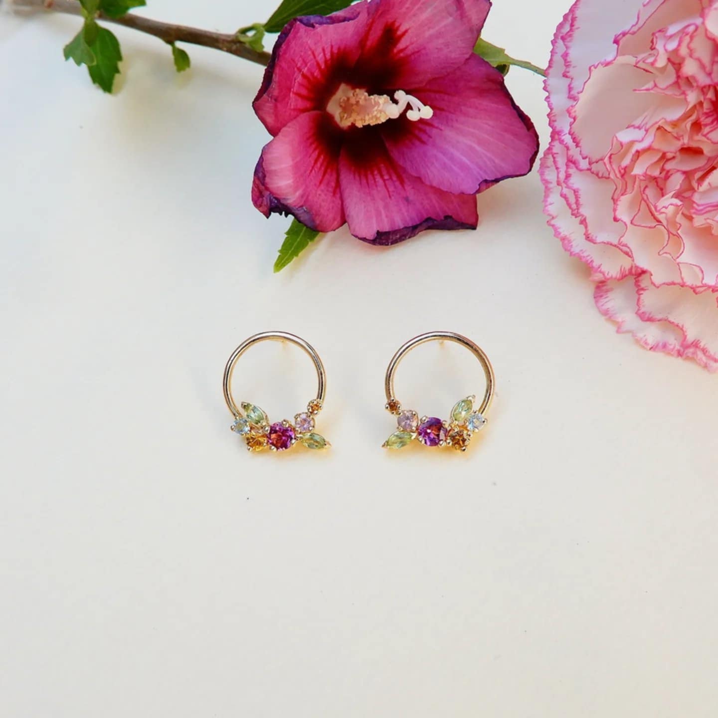 Boucles d'oreilles Anneau de fleur