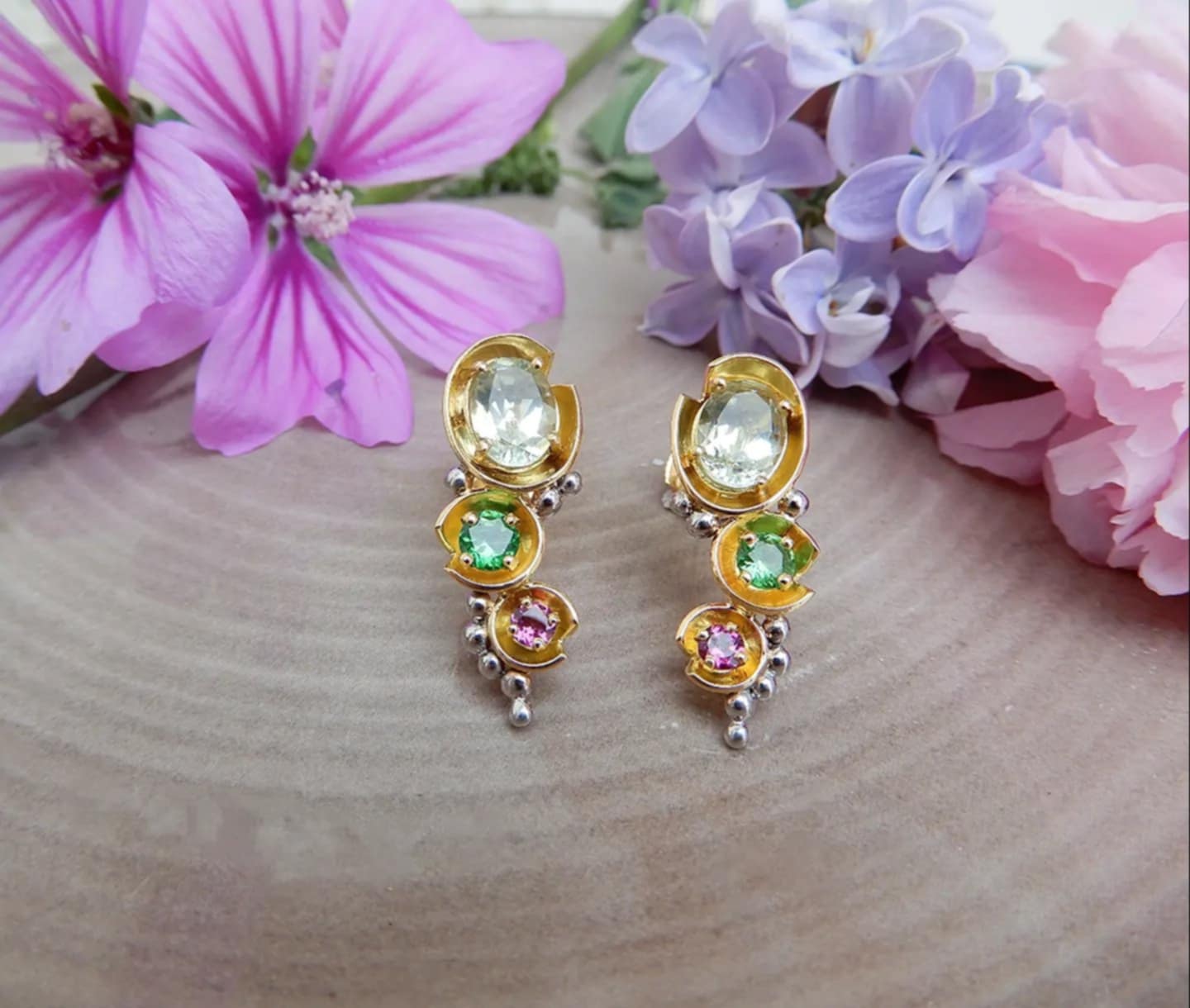 Boucles d'oreilles Nénuphar