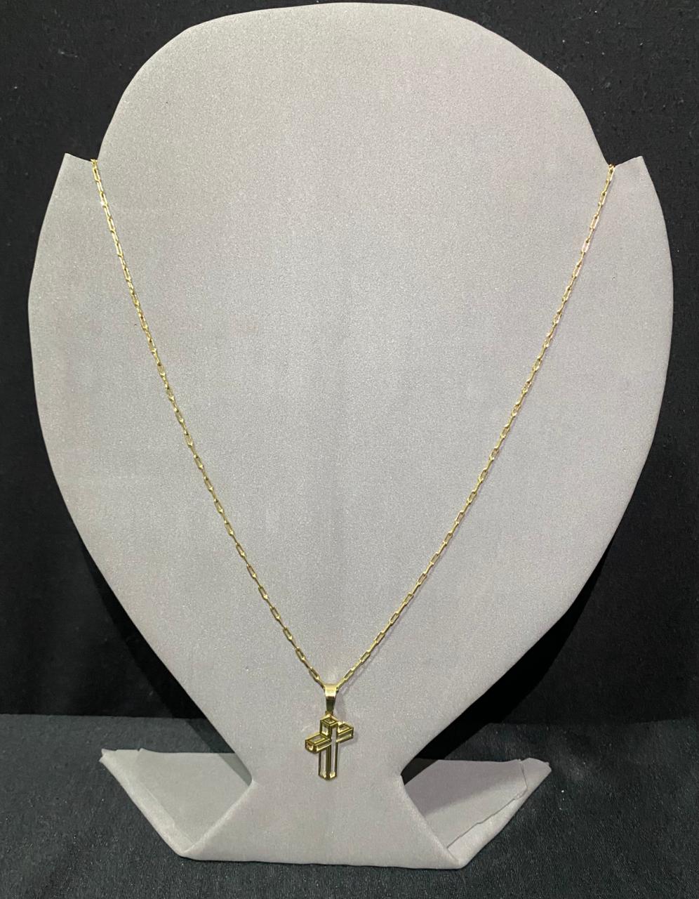 Corrente Cartier 2,5mm + pingente especial cruz 3D  