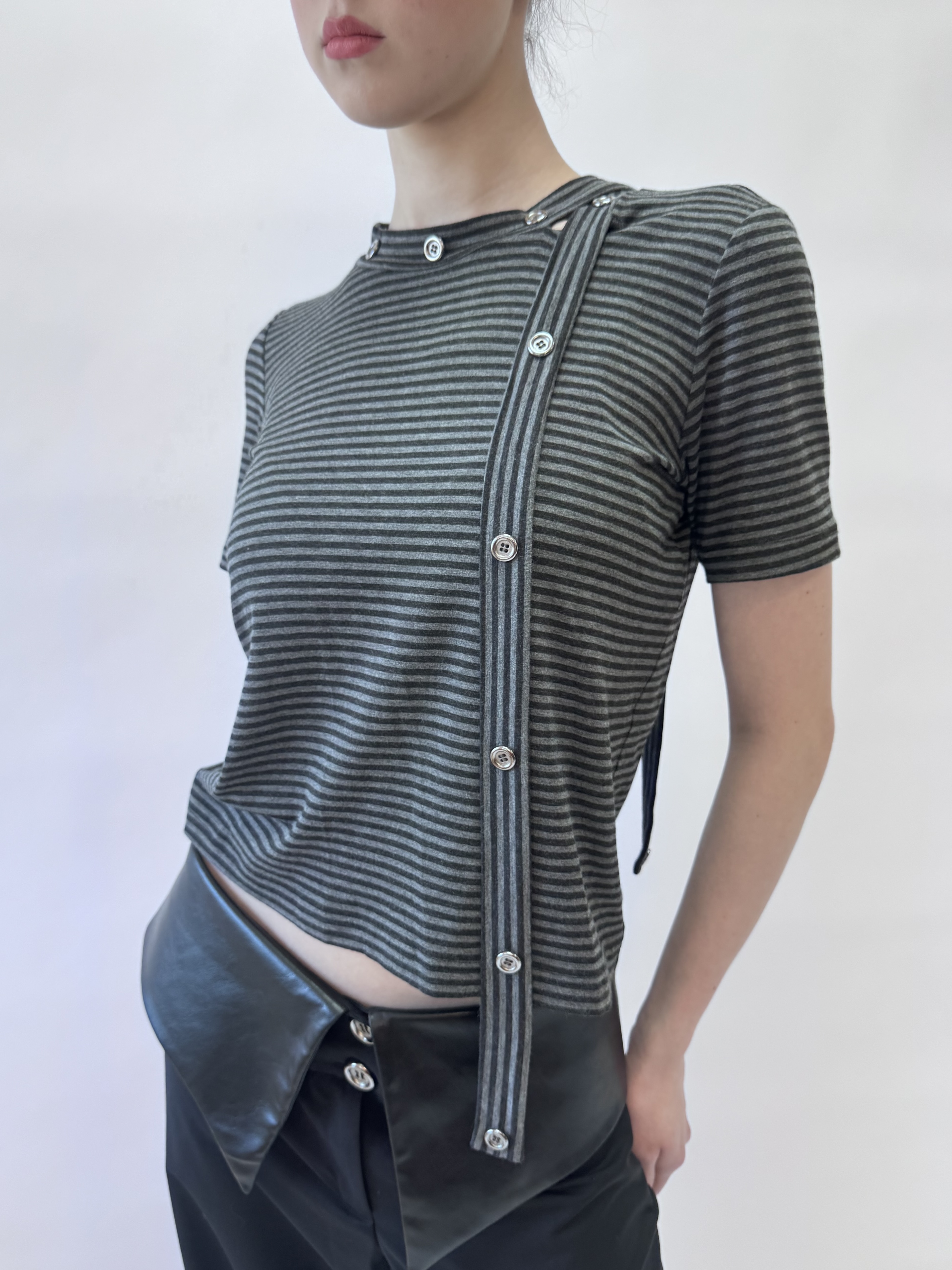 SCARF TOP STRIPED