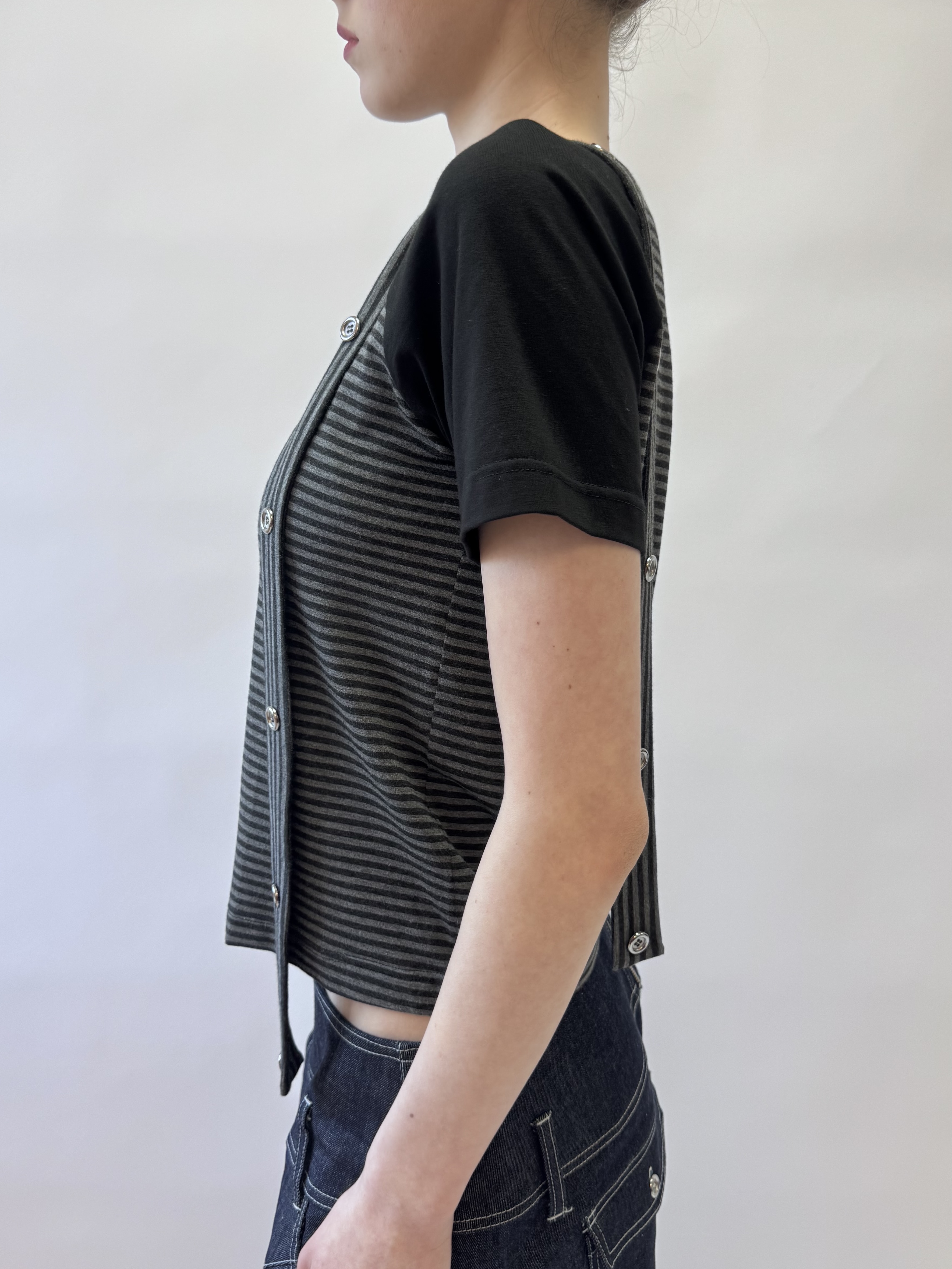 SCARF TOP STRIPED/BLACK