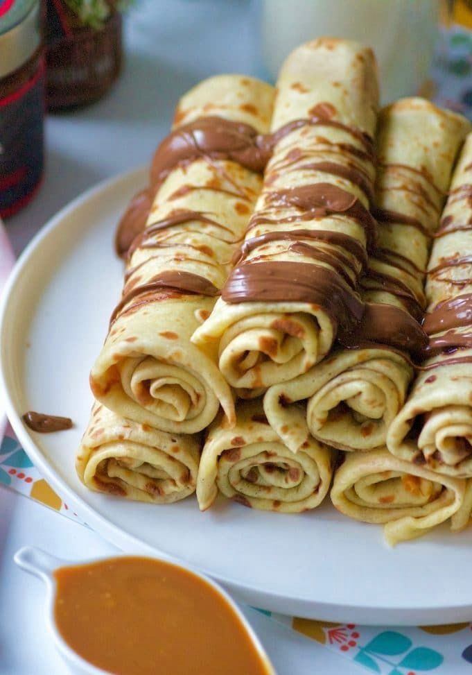 Crêpes roulées au chocolat
