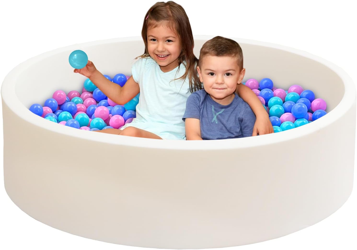 Baby Cream Soft Ball Pool for Toddlers (Balls not Included)
