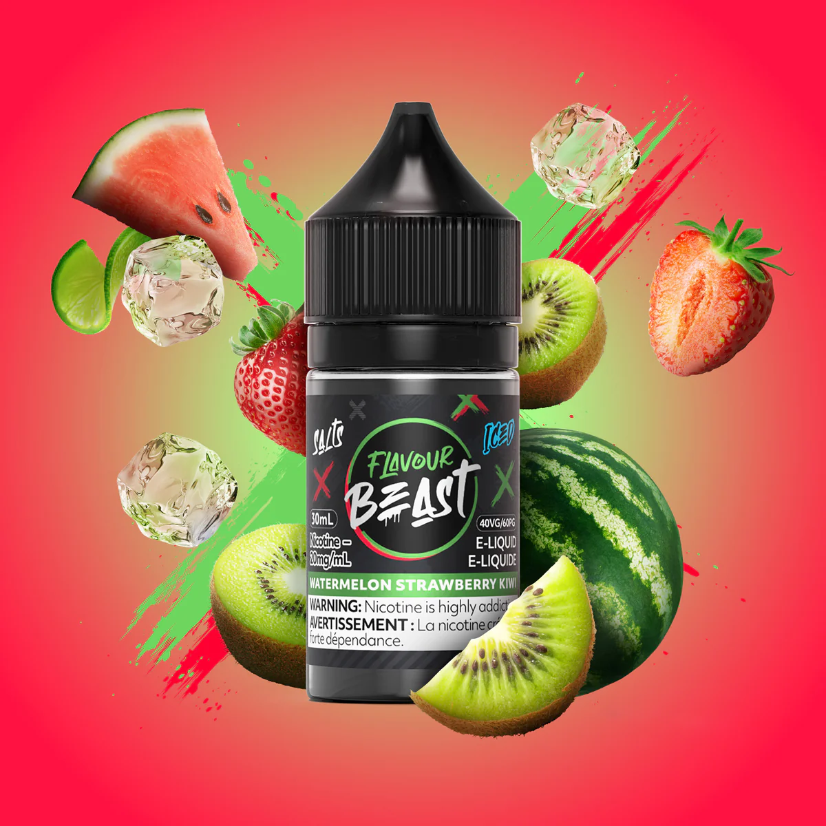 Flavour Beast Watermelon Strawberry Kiwi Ice E-Liquid