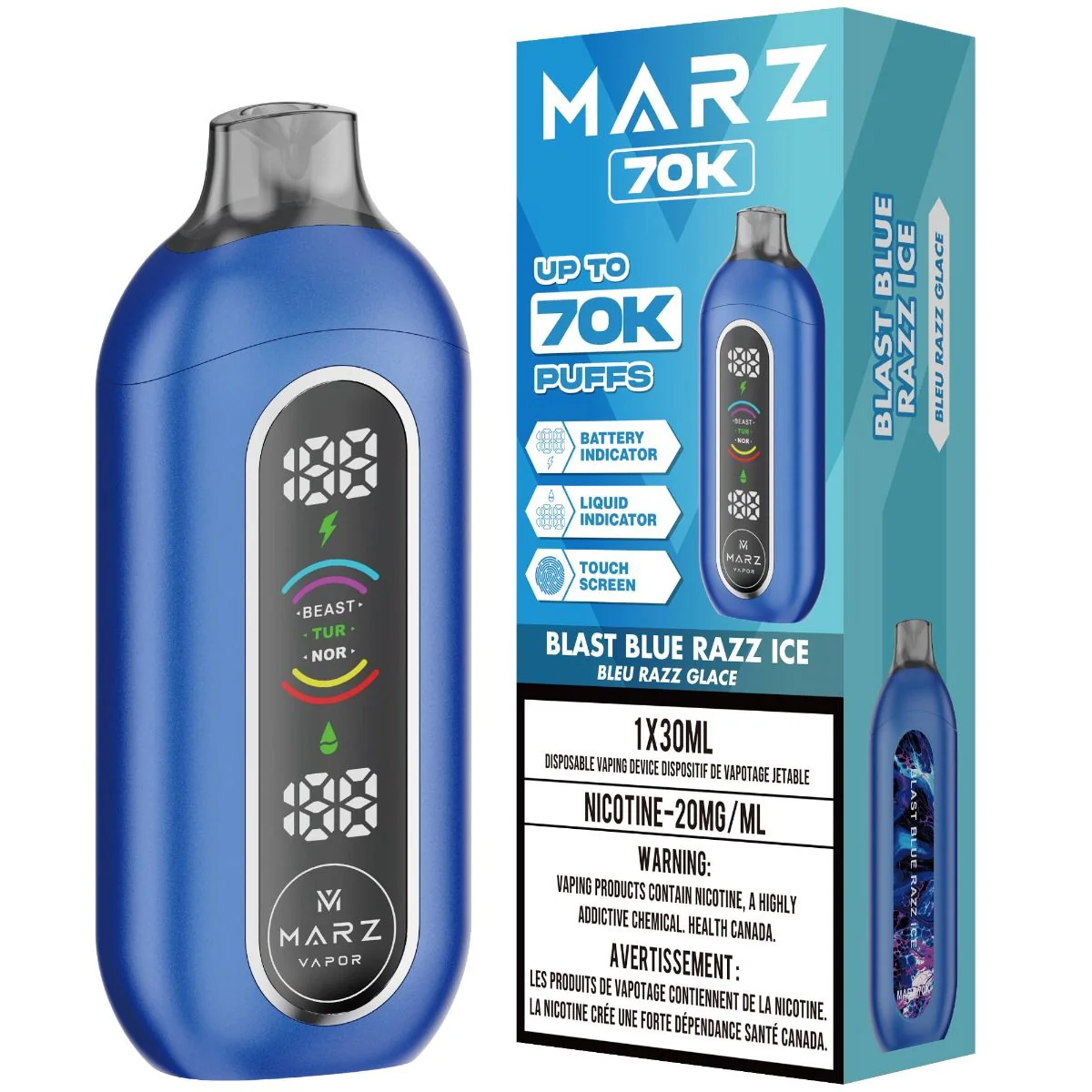 Marz 70K Blast Blue Razz Ice