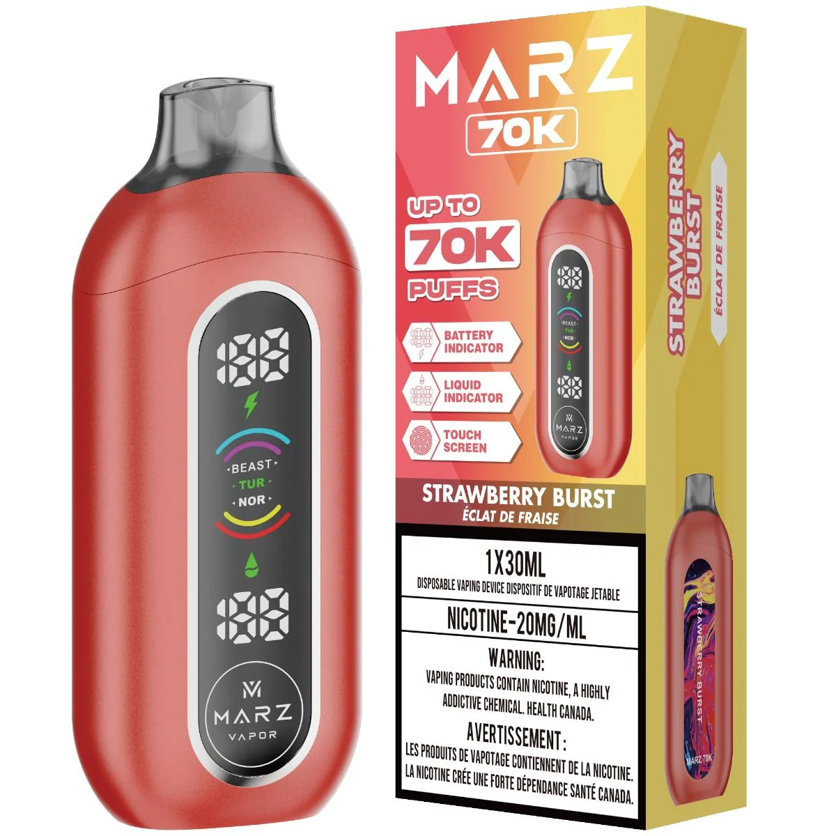 MARZ 70K Strawberry Burst Disposable Vape