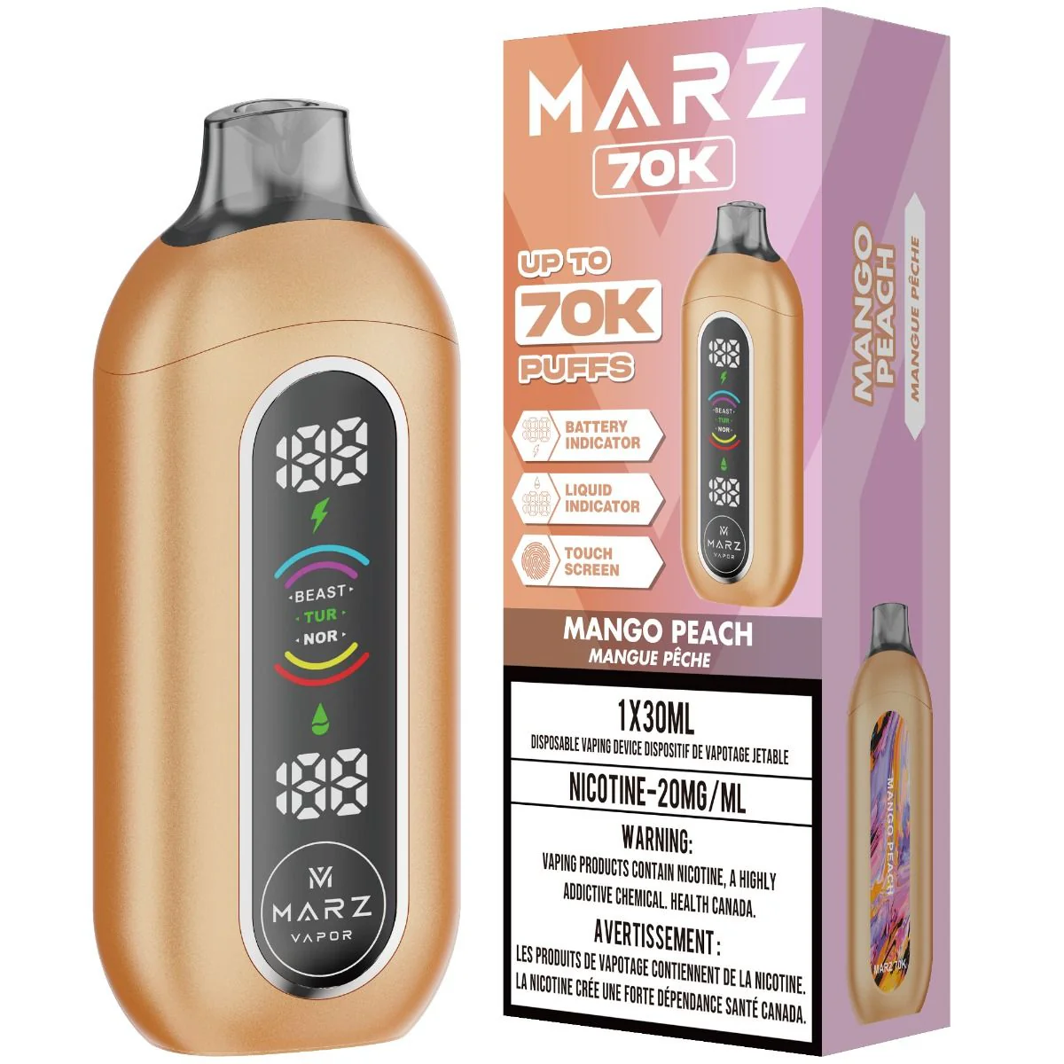 MARZ 70K Vape Mango Peach