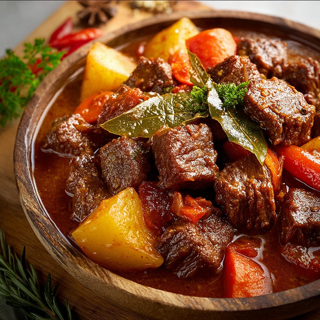 Beef Caldereta and Rice Plate