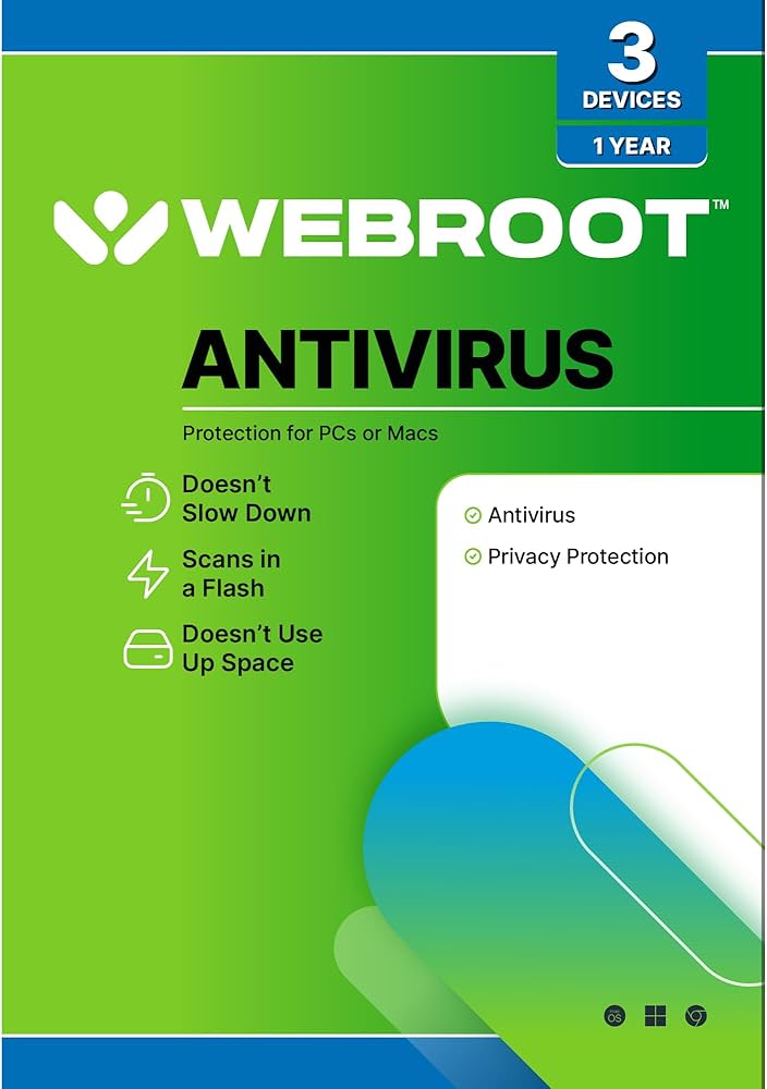 Webroot Antivirus 1 Year - 3 Devices