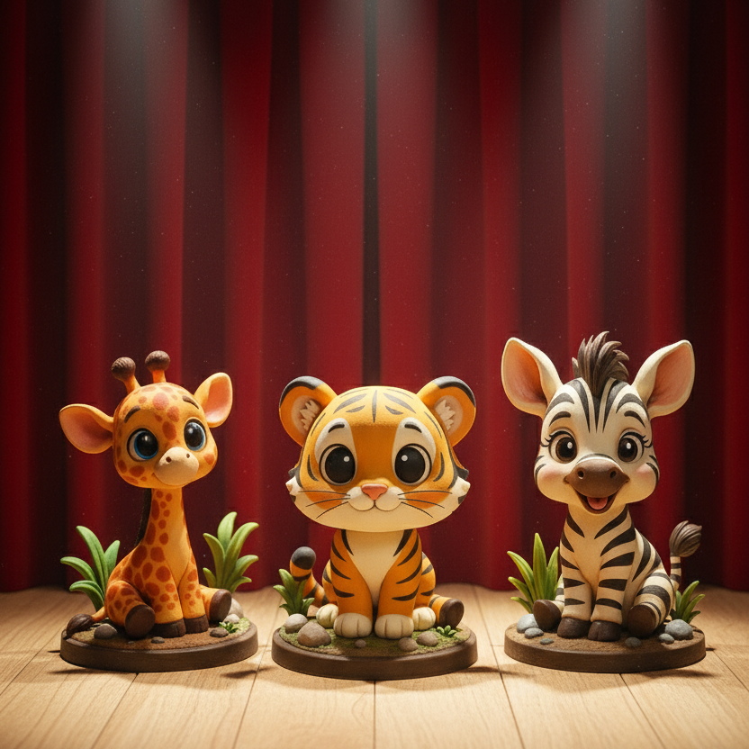 KÖZÉPHALADÓ készlet, Zsiráf & Tigris & Zebra