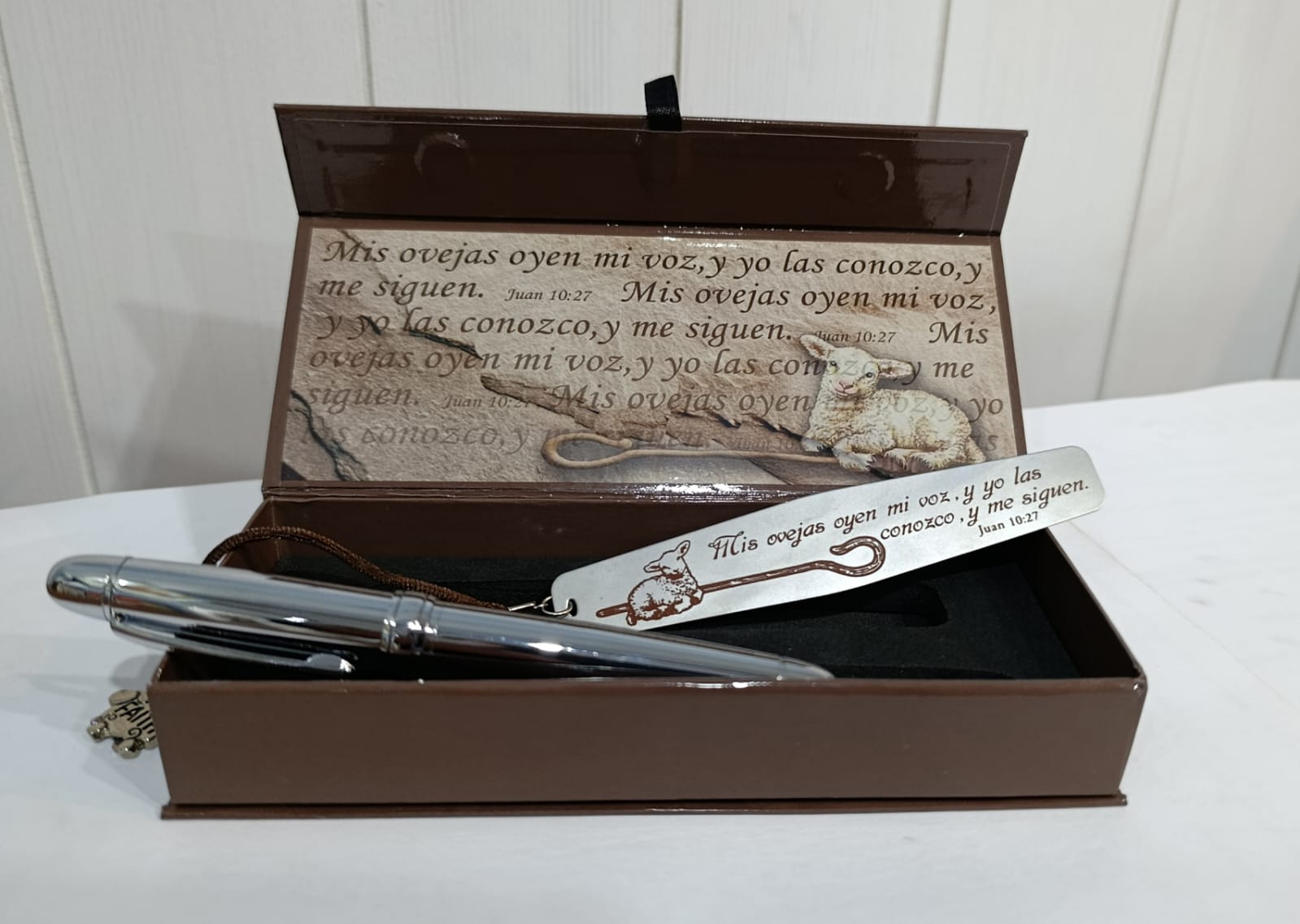 Set de bolígrafo y señalador religioso